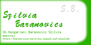 szilvia baranovics business card